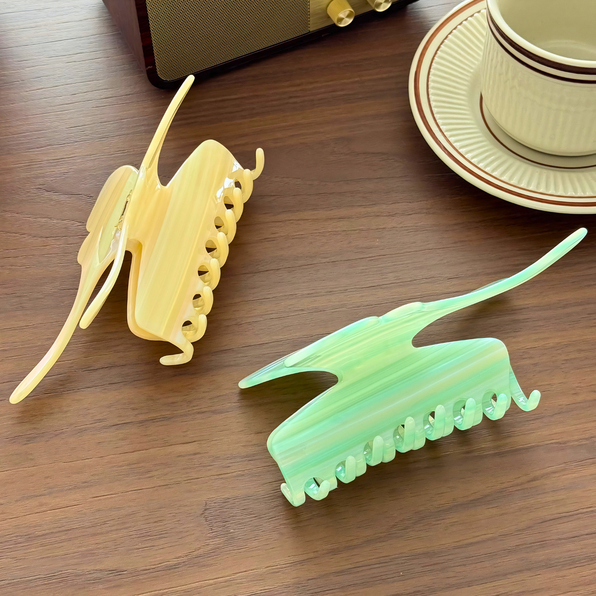 Jumbo Striped Butterfly Hair Claw