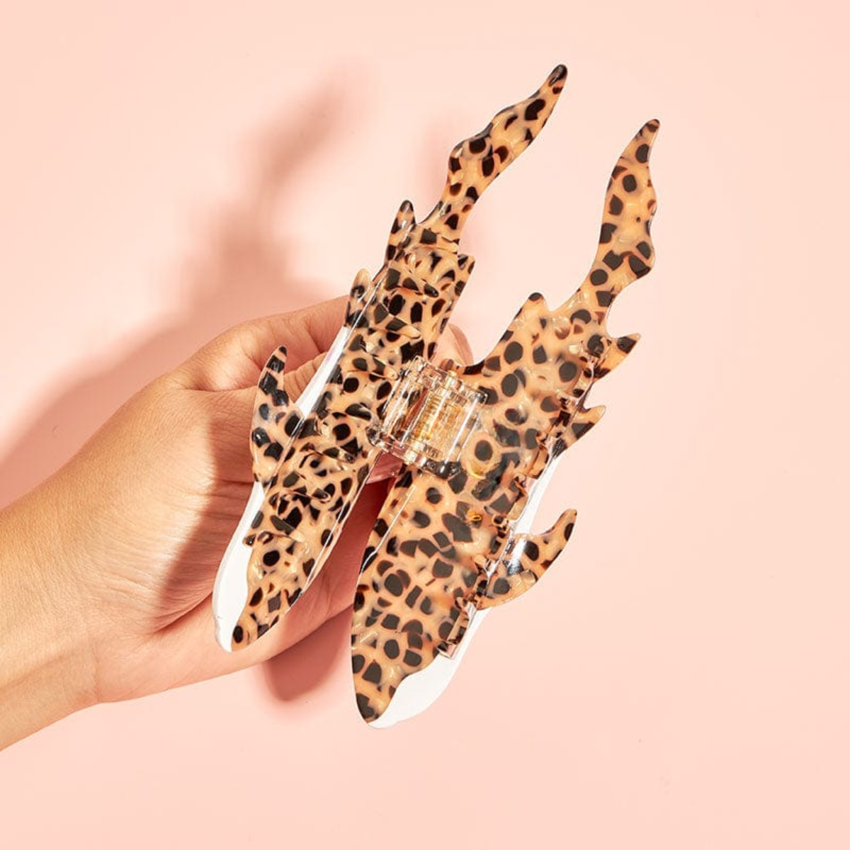 Jumbo Tortoiseshell Brown Zebra Shark Hair Claw