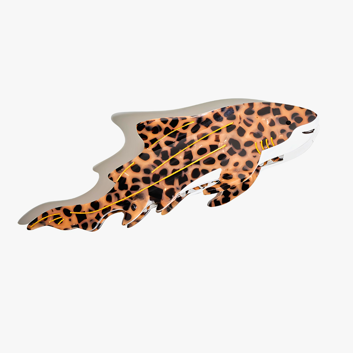 Jumbo Tortoiseshell Brown Zebra Shark Hair Claw