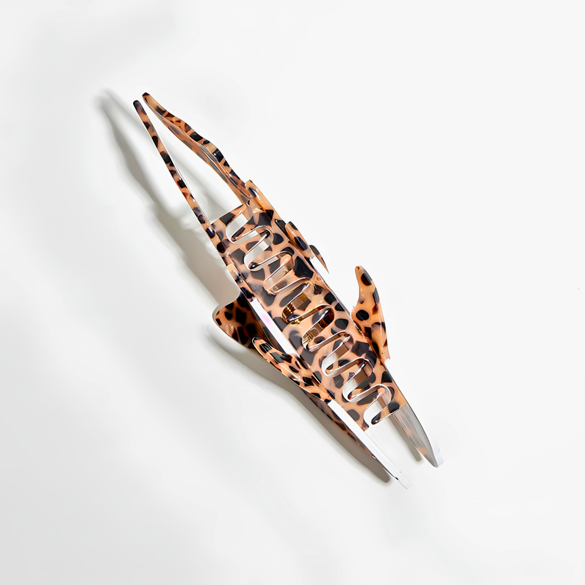 Jumbo Tortoiseshell Brown Zebra Shark Hair Claw