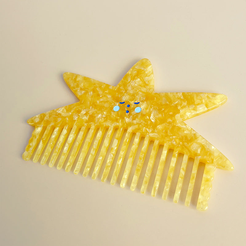 Jumbo Yellow Star Hair Comb