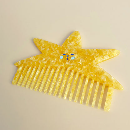 Jumbo Yellow Star Hair Comb