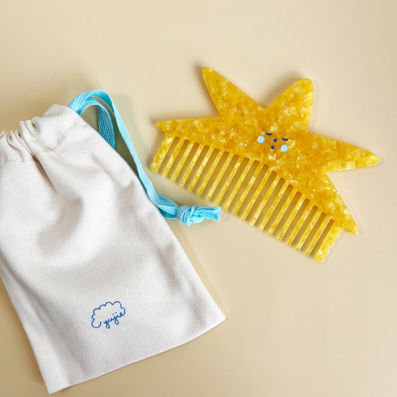 Jumbo Yellow Star Hair Comb