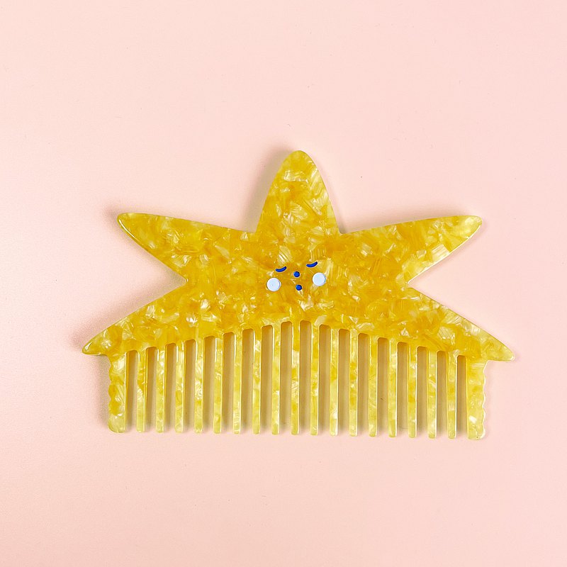 Jumbo Yellow Star Hair Comb