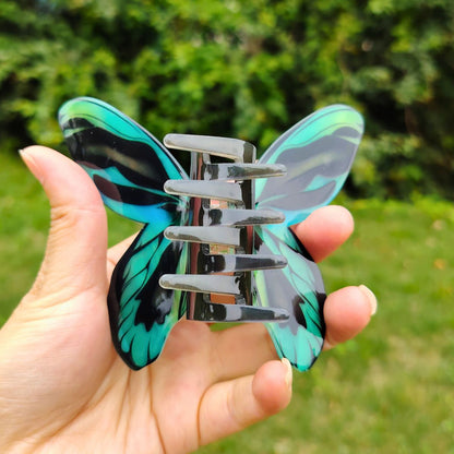Large Blue Morpho Butterfly Hair Claw