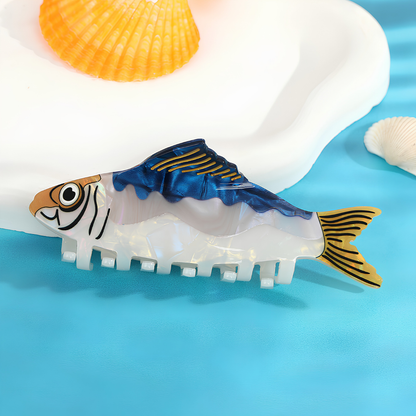 Large Blue Sardine Hair Claw