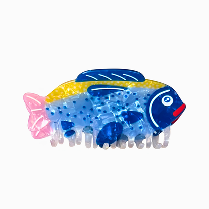 Large Blue Spotted Fish Hair Claw