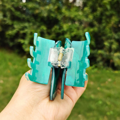 Large Blue Swallowtail Butterfly Hair Claw