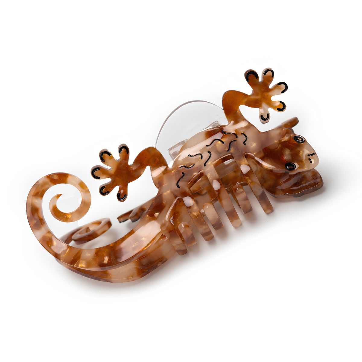 Large Caramel Gecko Hair Claw