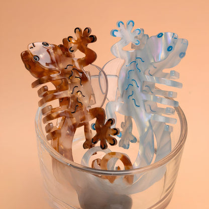 Large Caramel Gecko Hair Claw