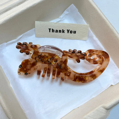 Large Caramel Gecko Hair Claw
