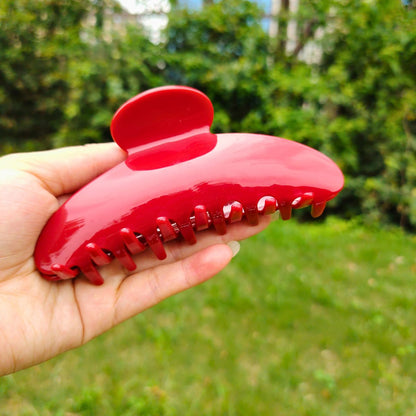 Large Cherry Red Solid Hair Claw Clip