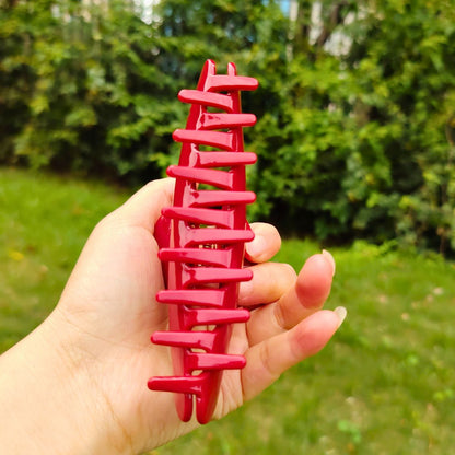 Large Cherry Red Solid Hair Claw Clip
