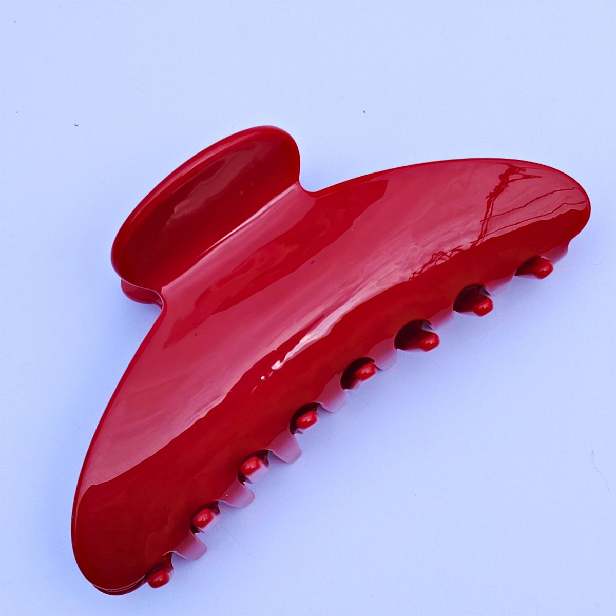 Large Cherry Red Solid Hair Claw Clip
