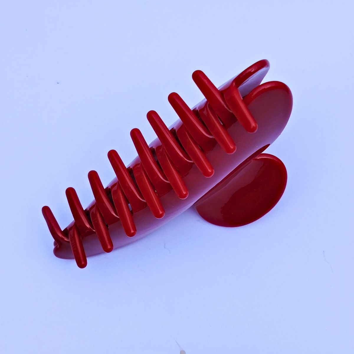 Large Cherry Red Solid Hair Claw Clip