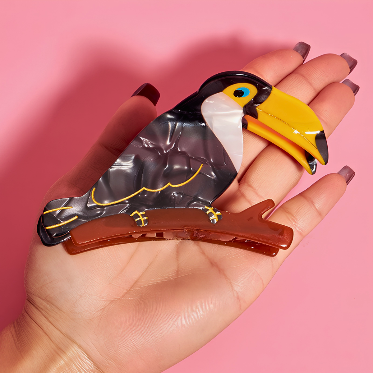 Large Colorful Toucan Hair Claw