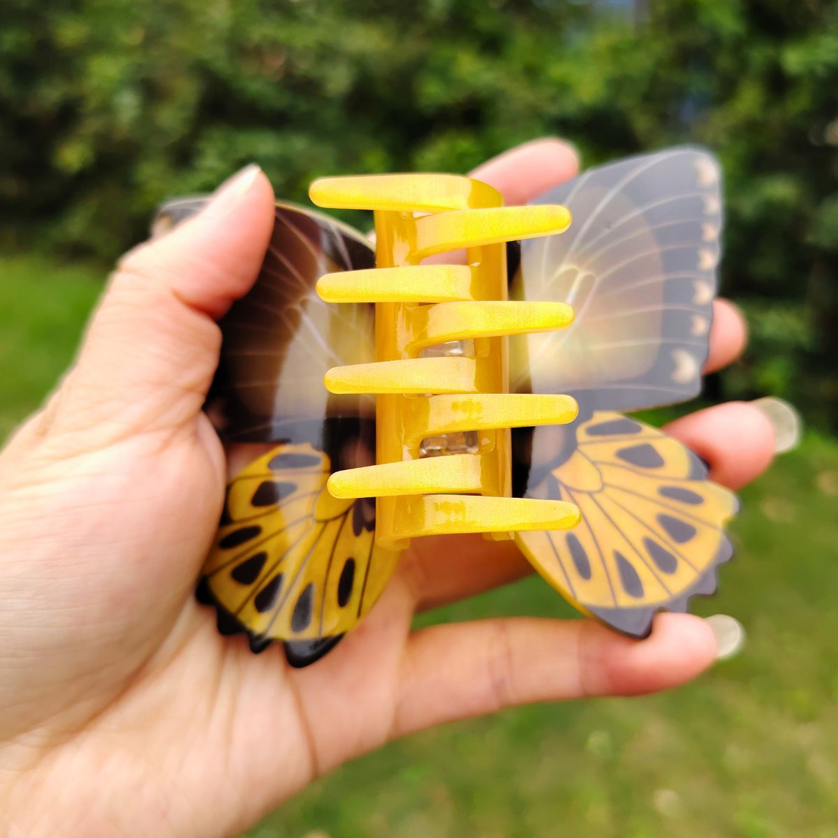 Large Golden Swallowtail Butterfly Hair Claw