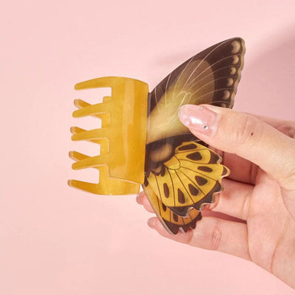 Large Golden Swallowtail Butterfly Hair Claw