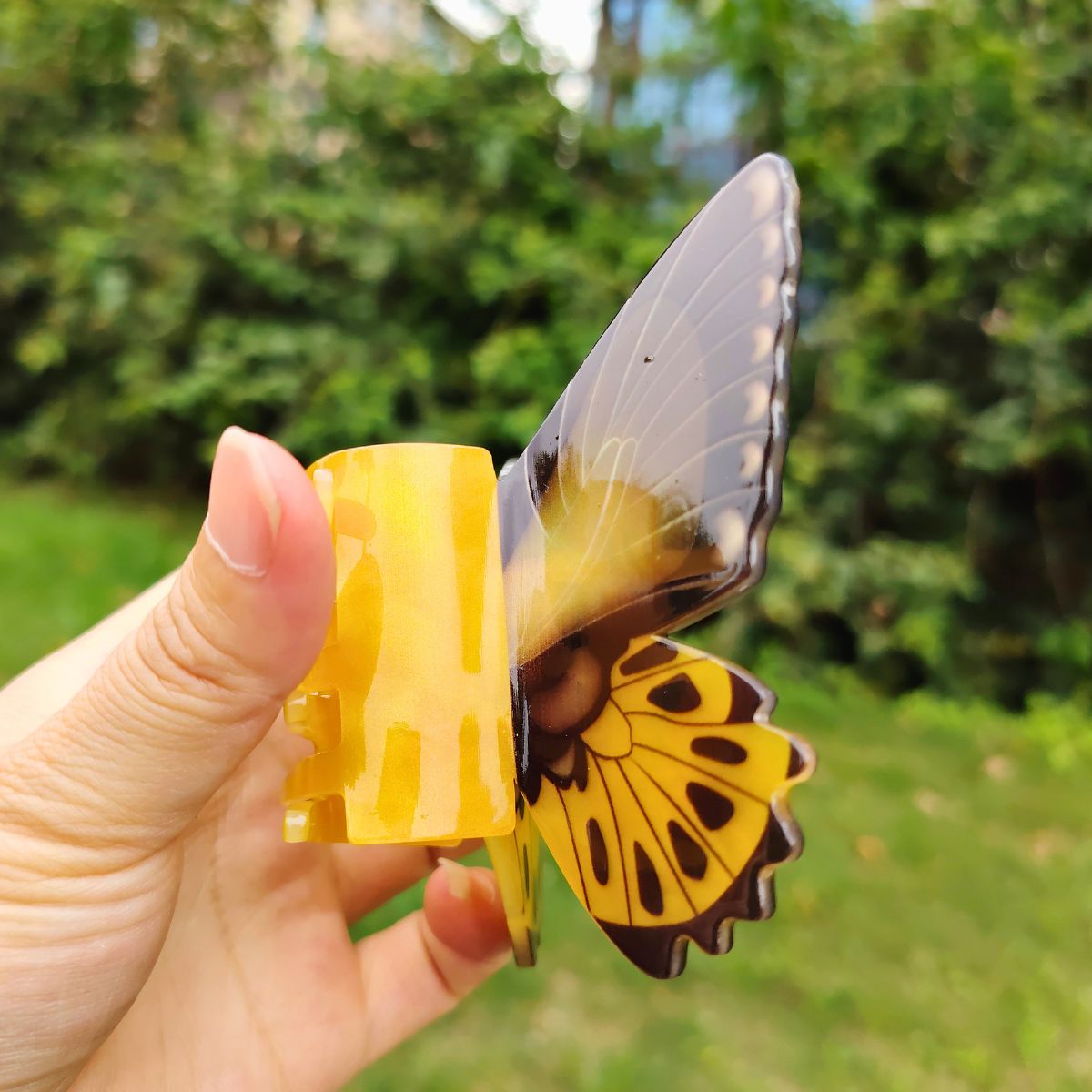 Large Golden Swallowtail Butterfly Hair Claw