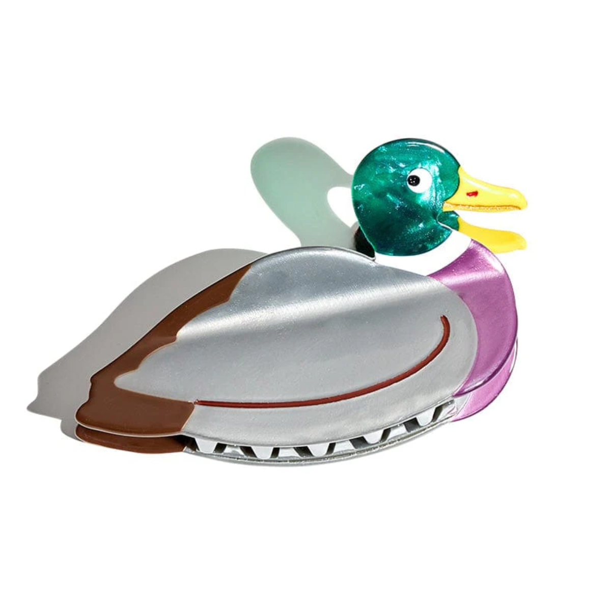 Large Gray Green Purple Mallard Duck Hair Claw