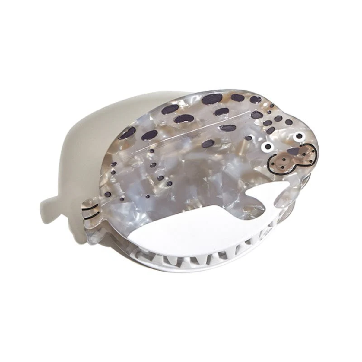 Large Gray Round  Seal Hair Claw