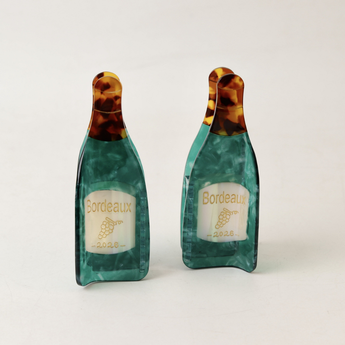 Large Green Wine Bottle Hair Claw