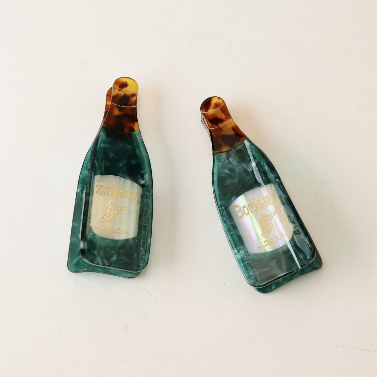 Large Green Wine Bottle Hair Claw