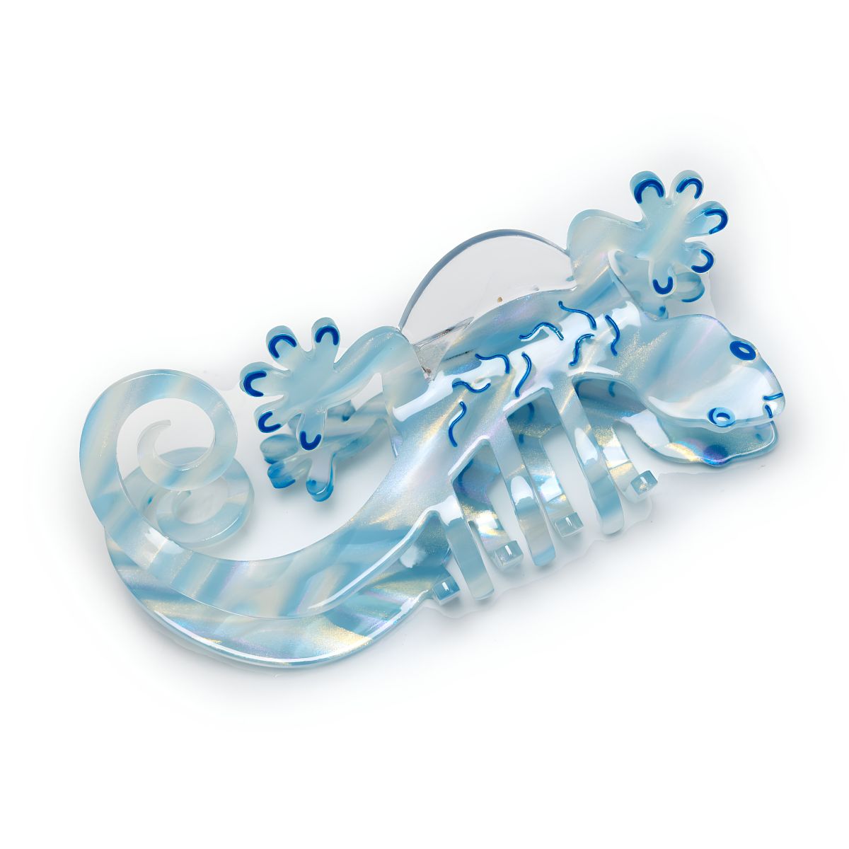 Large Ice Blue Gecko Hair Claw