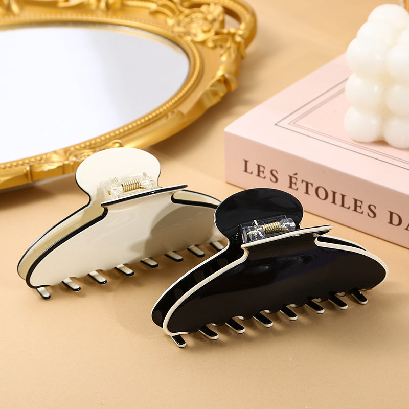 Large Contrast Edge Layered Hair Claw
