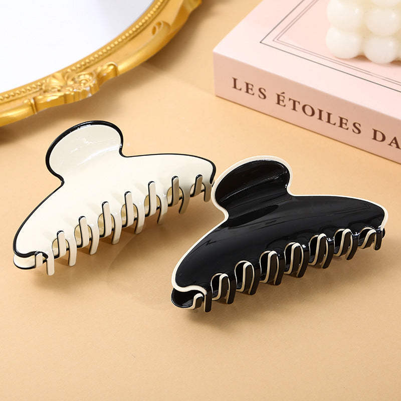 Large Contrast Edge Layered Hair Claw
