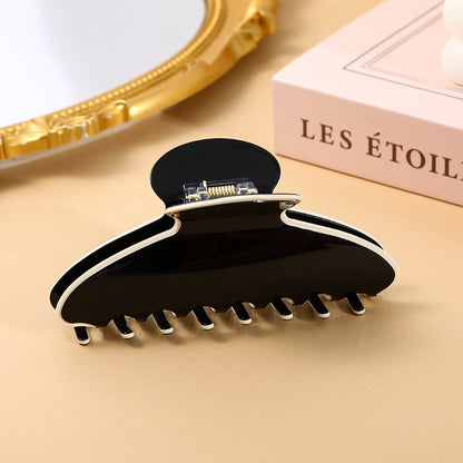 Large Contrast Edge Layered Hair Claw