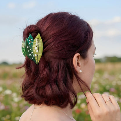 Large Lily of the Valley Hair Claw