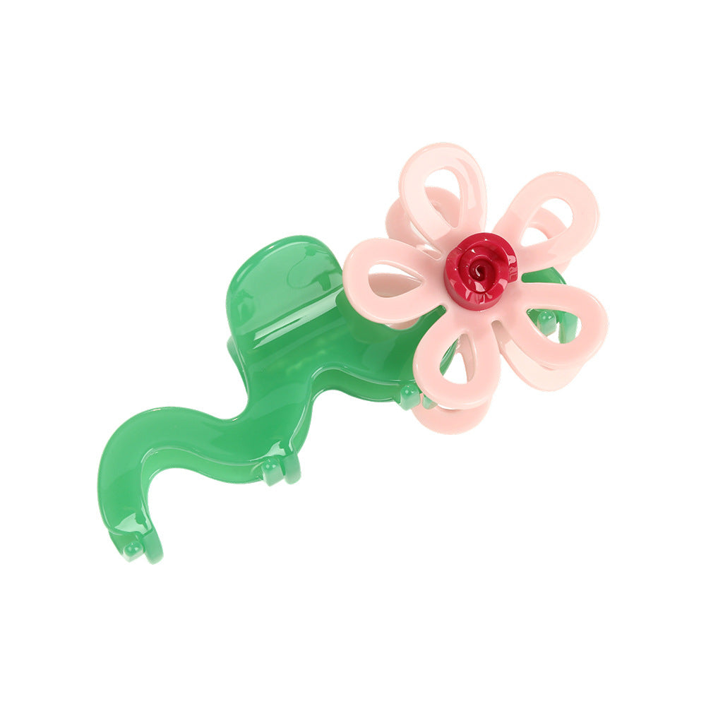 Large Pink Blossom Hair Claw