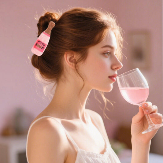 Large Pink Champagne Bottle Hair Claw