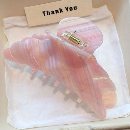Large Pink Croissant Hair Claw
