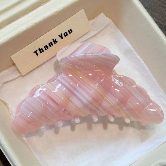 Large Pink Croissant Hair Claw