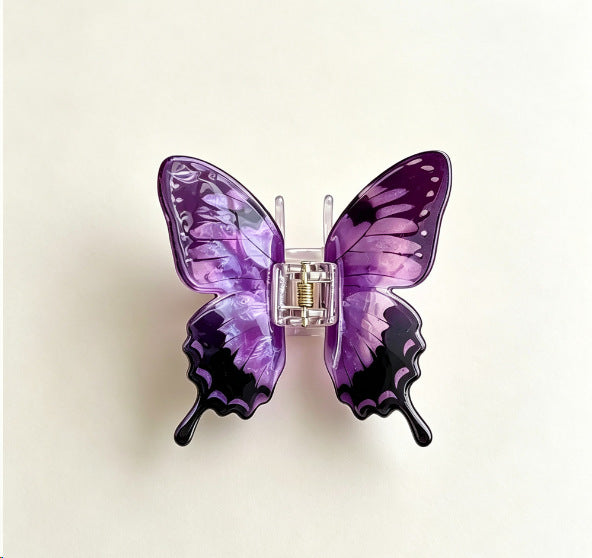 Large Purple Butterfly Hair Claw Clips