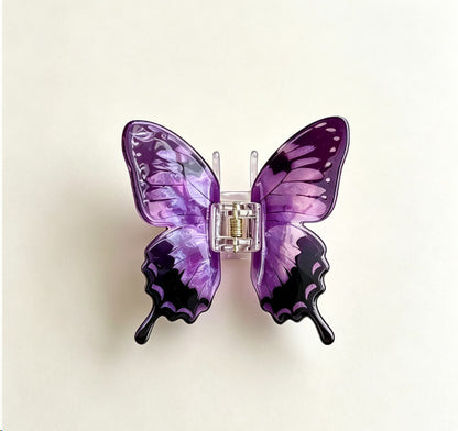 Large Purple Butterfly Hair Claw Clips