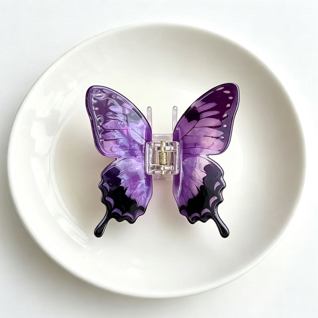 Large Purple Butterfly Hair Claw Clips
