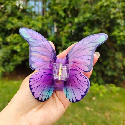 Large Purple Butterfly Hair Claw