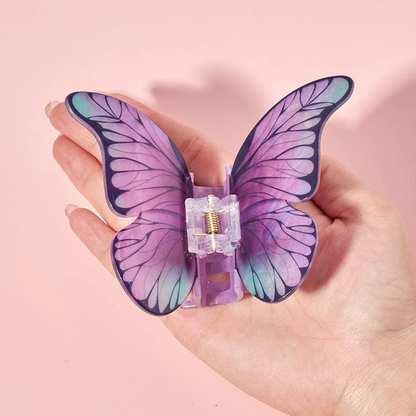Large Purple Butterfly Hair Claw