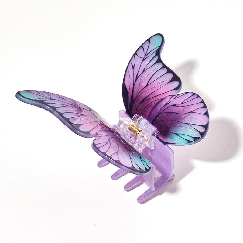 Large Purple Butterfly Hair Claw