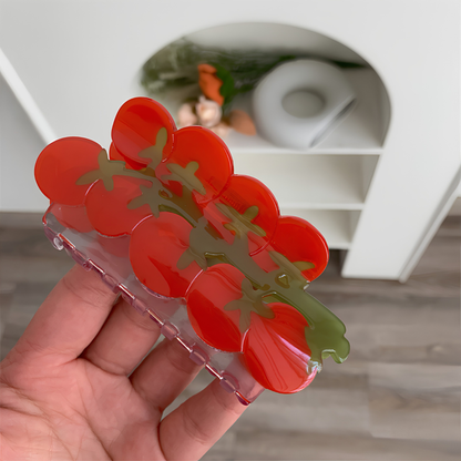 Large Red Cherry Tomatoes Cluster Hair Claw