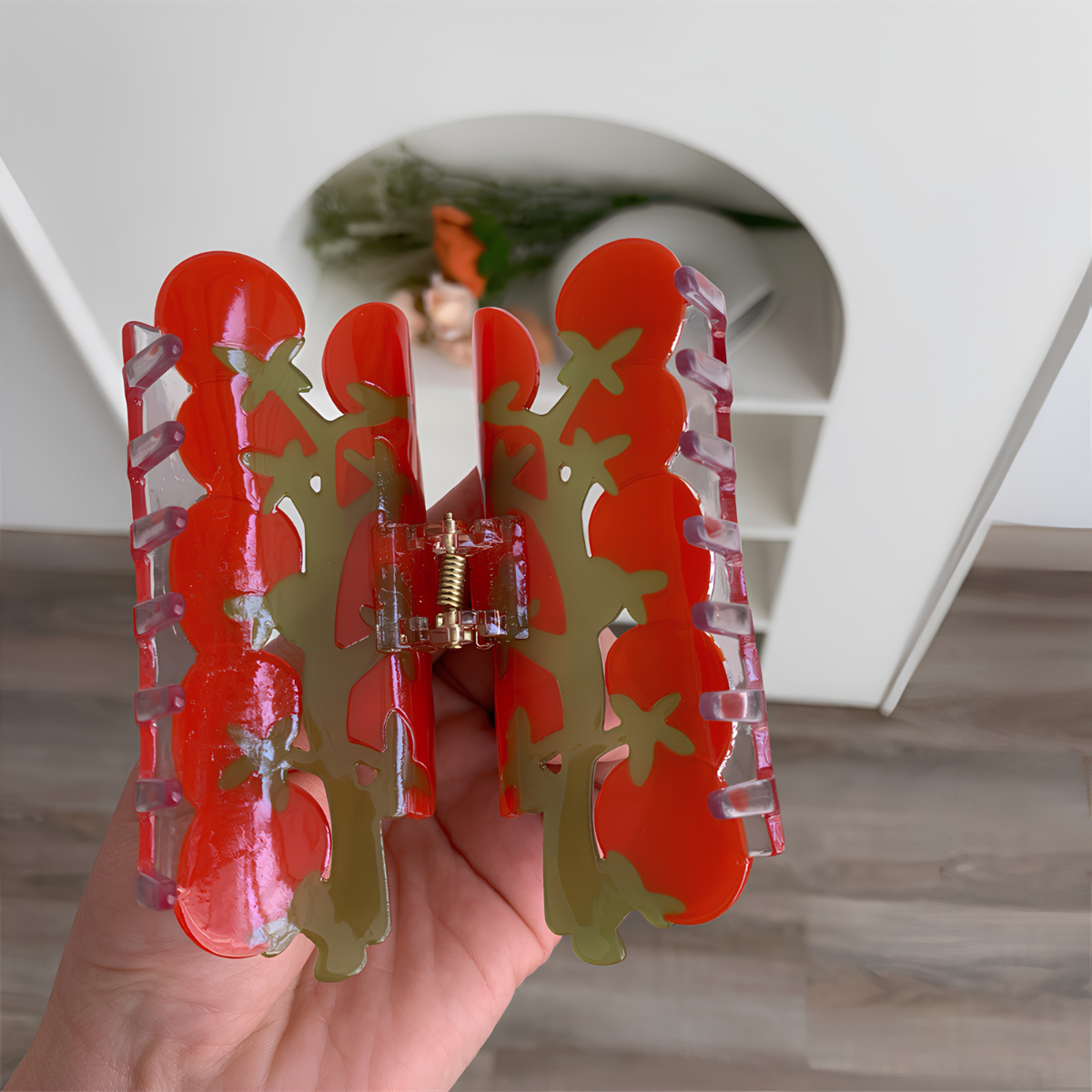 Large Red Cherry Tomatoes Cluster Hair Claw
