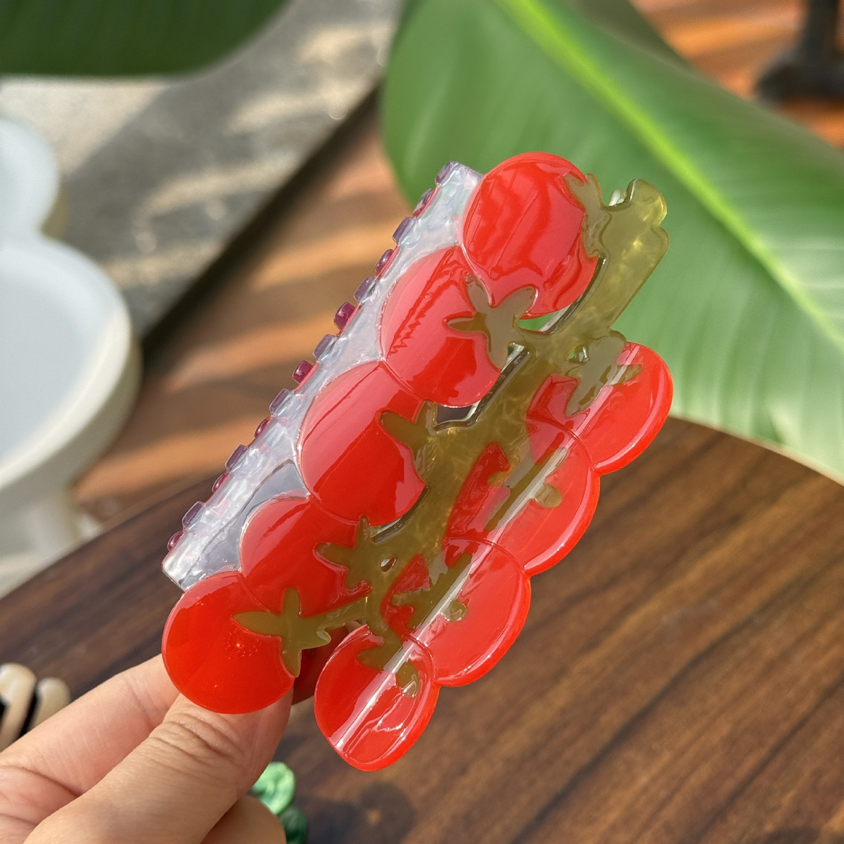 Large Red Cherry Tomatoes Cluster Hair Claw