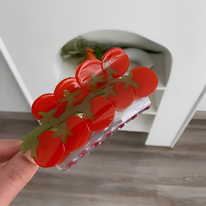 Large Red Cherry Tomatoes Cluster Hair Claw