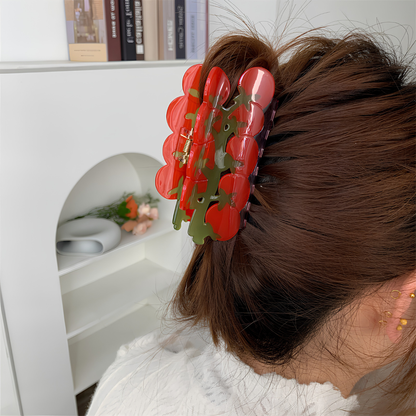Large Red Cherry Tomatoes Cluster Hair Claw