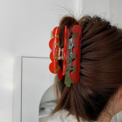 Large Red Cherry Tomatoes Cluster Hair Claw