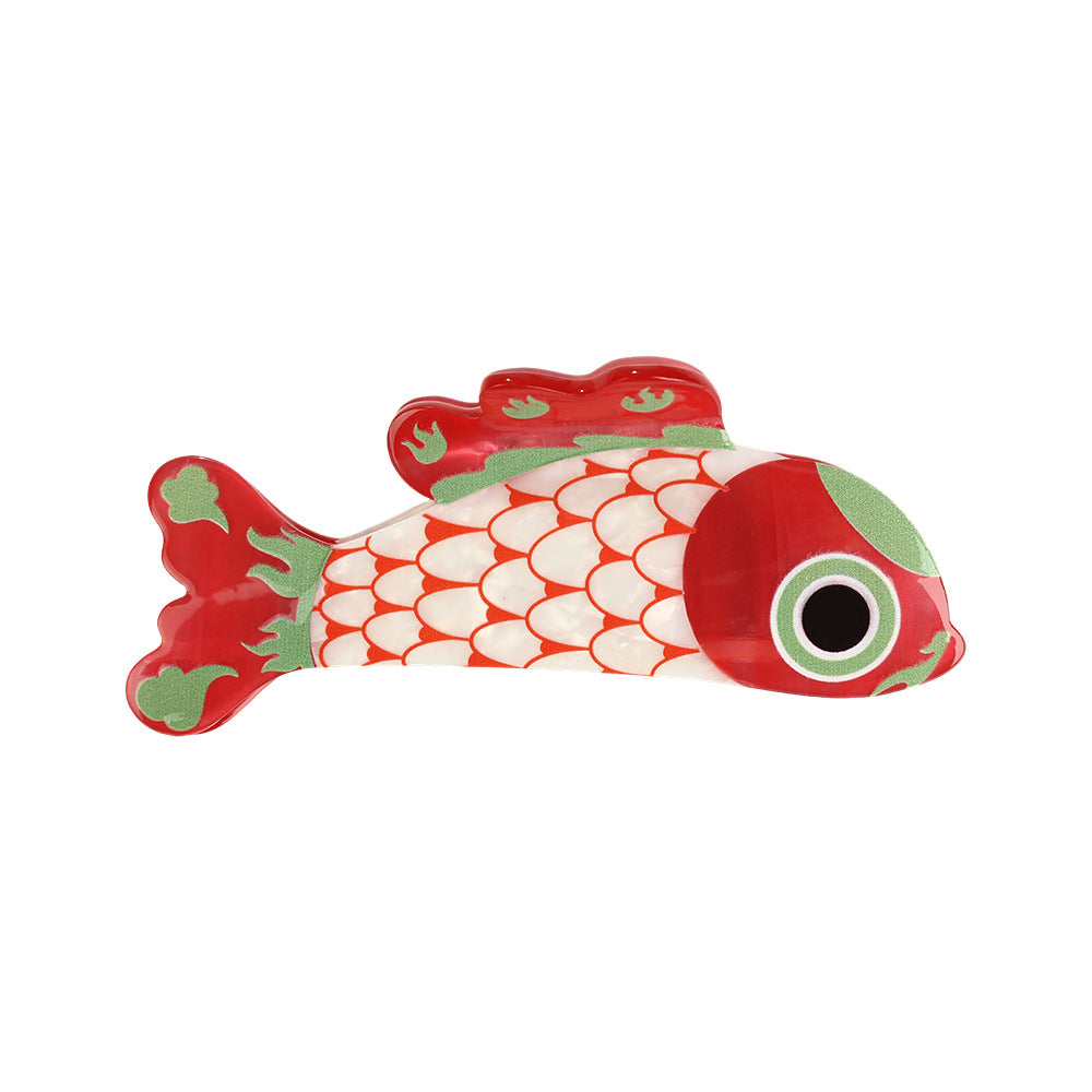 Large Red Koi Fish Hair Claw