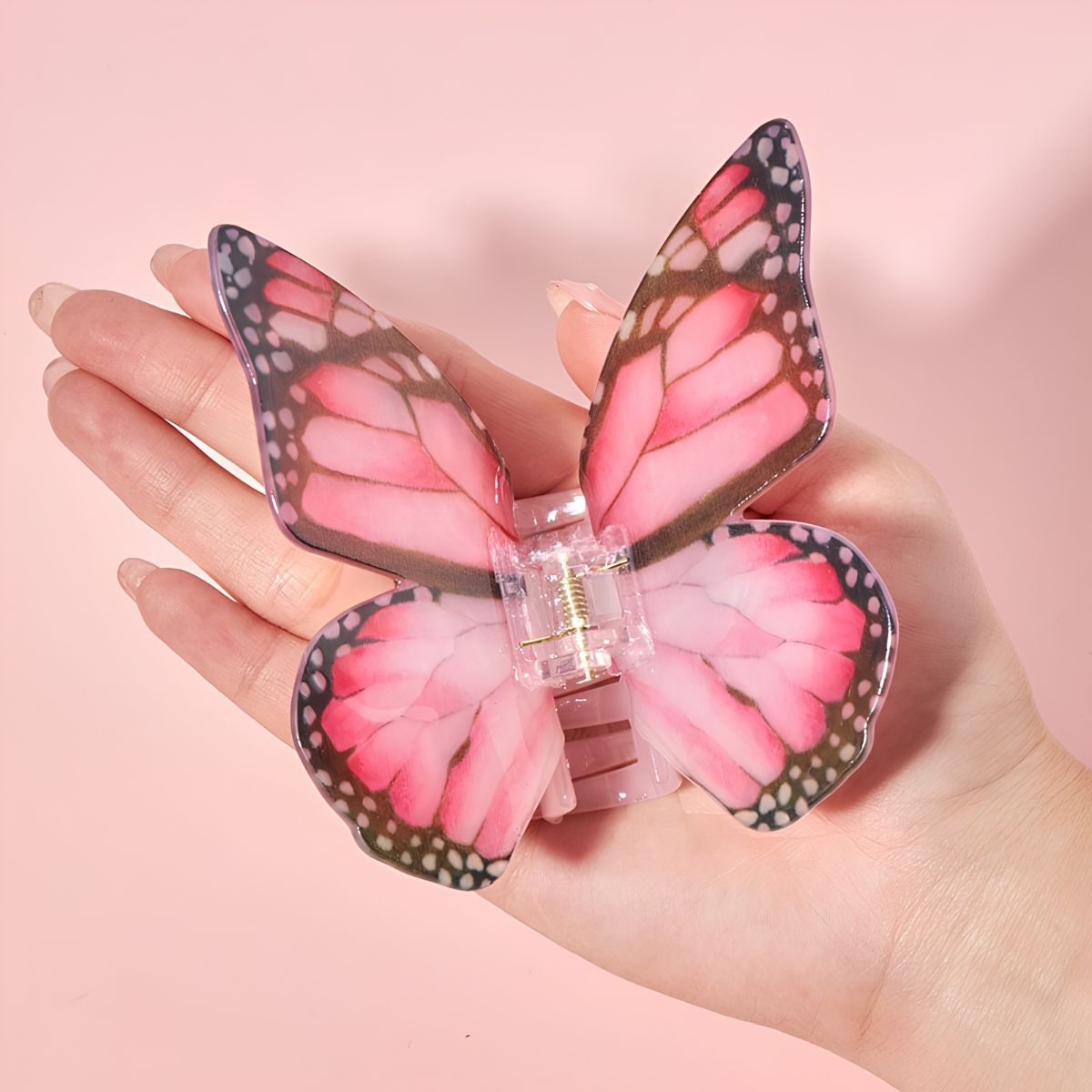 Large Rose Red Butterfly Hair Claw
